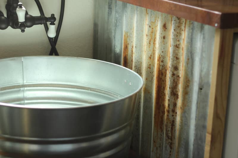 DIY Galvanized Tub Sink • The Prairie Homestead