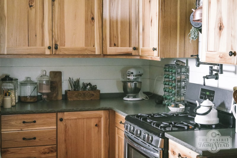 DIY Shiplap Kitchen Backsplash • The Prairie Homestead